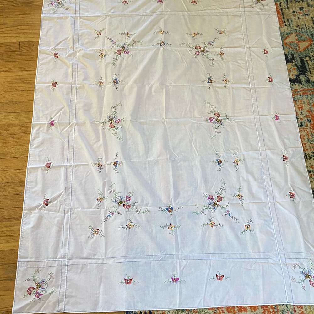 Beautiful embroidery butterfly tablecloth 🦋